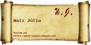 Walz Júlia névjegykártya